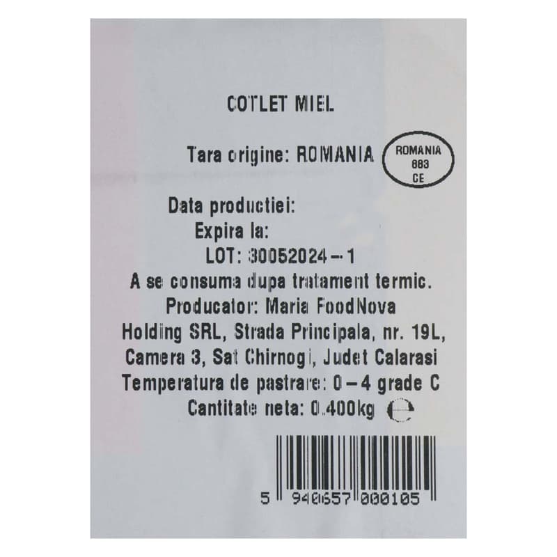 Meat Nova Cotlet de miel hranit cu cereale feliat