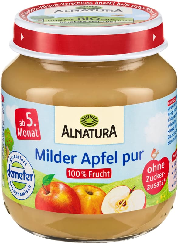 Alnatura ECO Apple Puree, 4 months +
