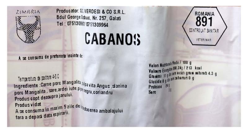 Zimbria Carnati Cabanos Angus pentru gratar