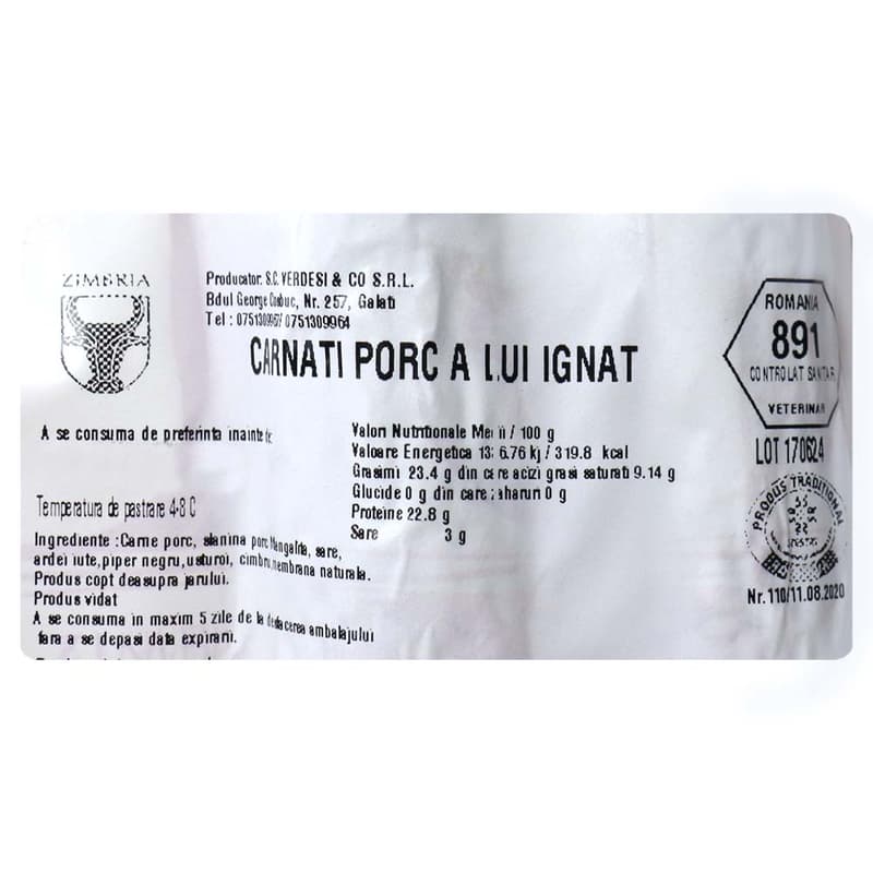 Zimbria Ignat's Pork Sausages