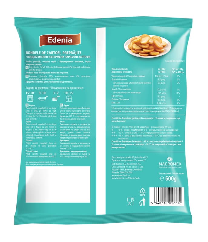 Edenia Potato Slices Rondele de cartofi