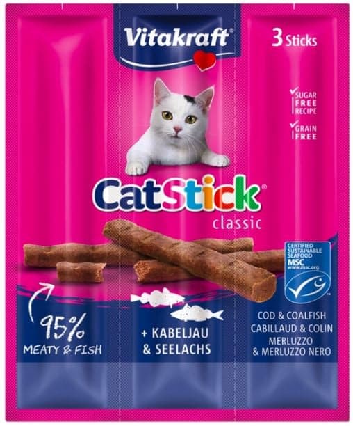 Vitakraft Cat Recompensa pentru pisici cu merluciu si cod