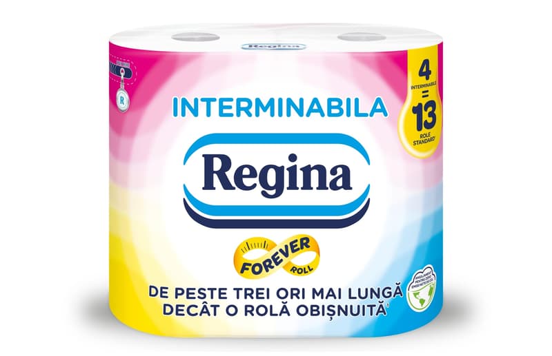 Regina Interminabila FSC® Toilet Paper, 4 Rolls, 2 Layers, 500 Sheets