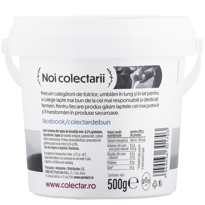 Colectar Creamy yogurt from buffalo milk 6.2%-8% fat