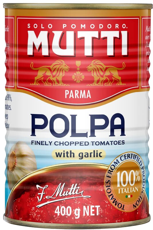 Mutti Finely Chopped Tomatoes with Garlic