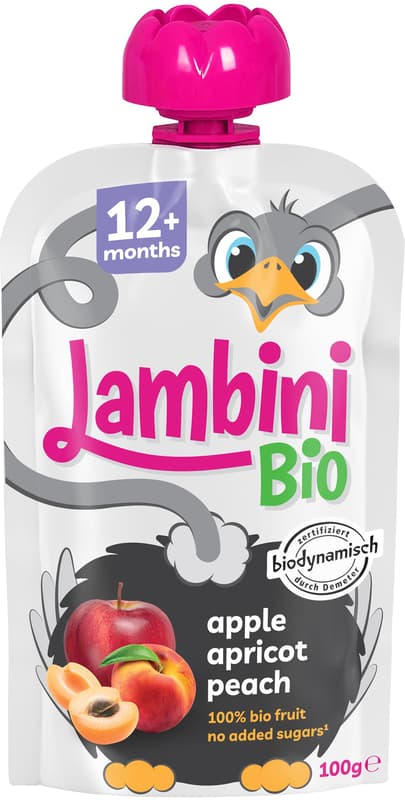 Lambini ECO Piure cu caise, piersici si mar