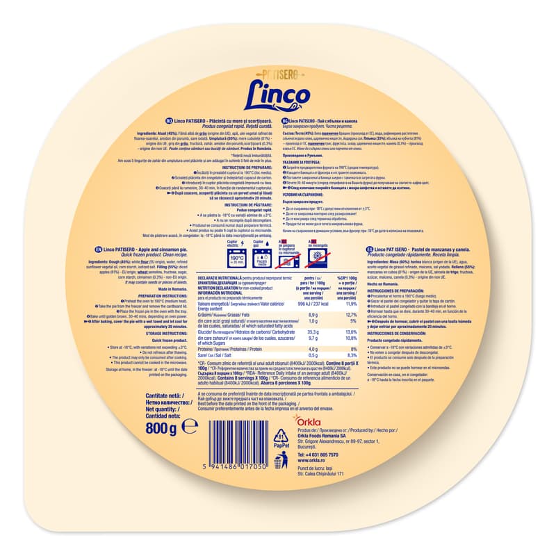 Linco Patisero Pie with apples and cinnamon