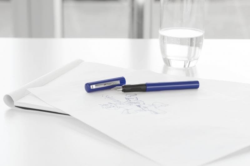 Faber-Castell Blister stilou scolar + 6 cartuse, albastru