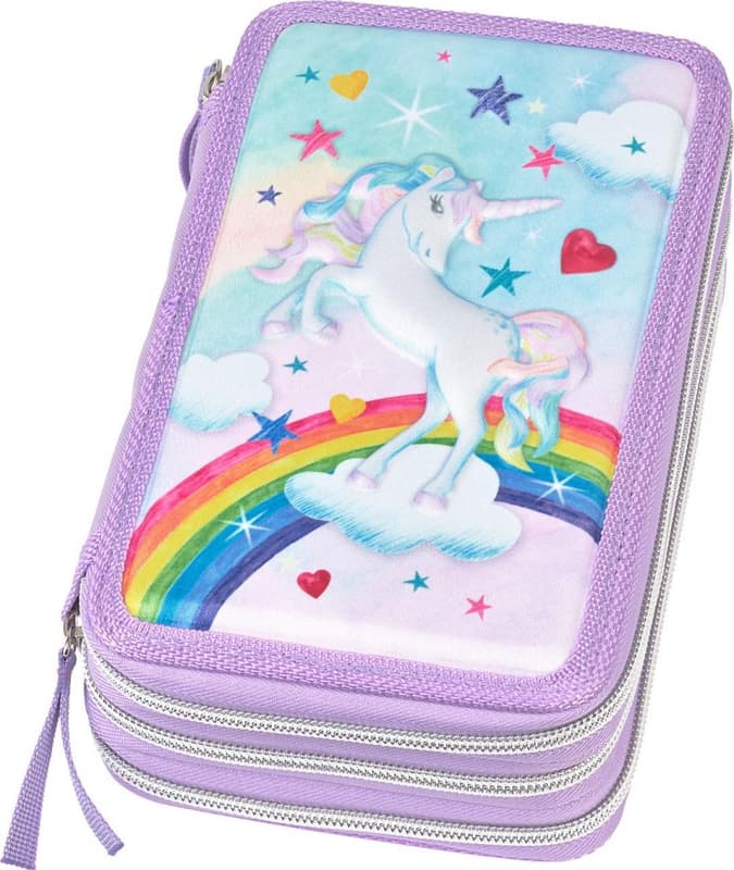 Faber-Castell Unequipped Pencil Case with 3 Zippers, Unicorn