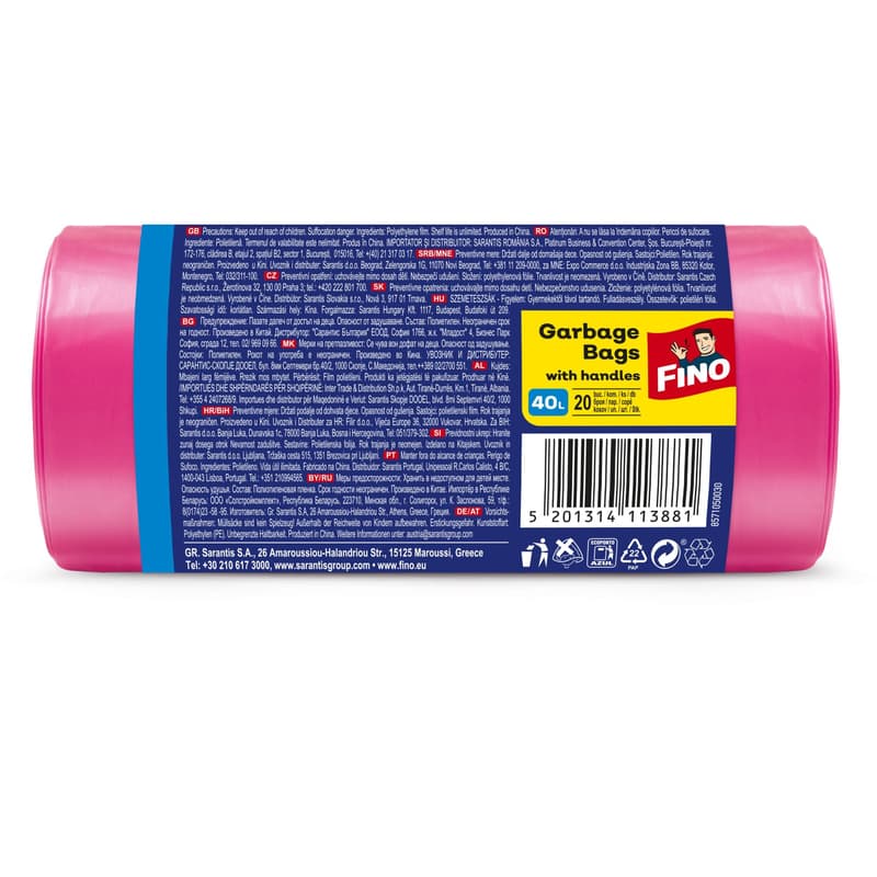 Fino Saci menajeri premium colorati si parfumati cu manere 40l