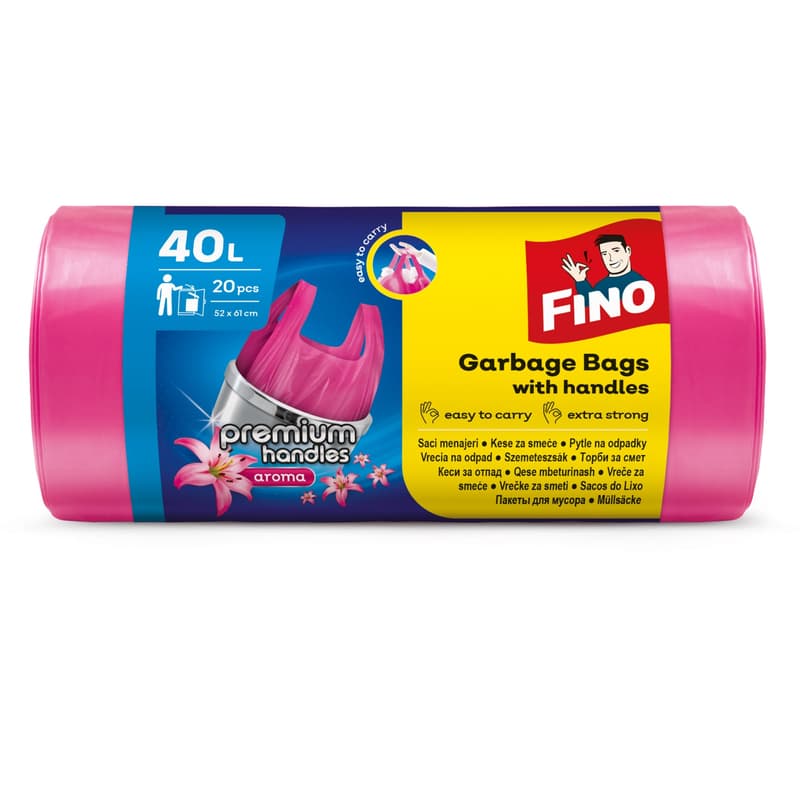 Fino Saci menajeri premium colorati si parfumati cu manere 40l