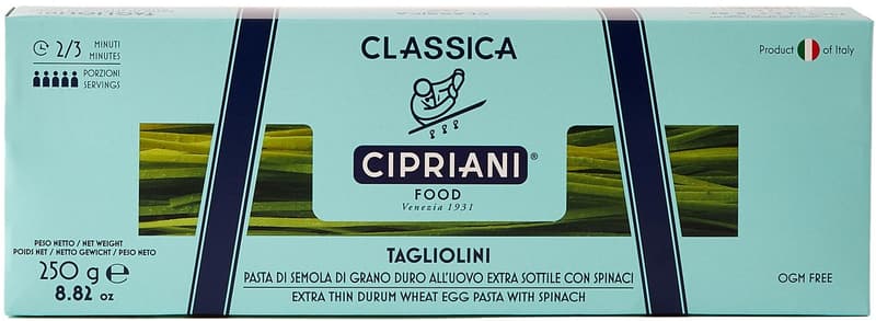 Cipriani Taglioni all'uovo Paste cu spanac si ou