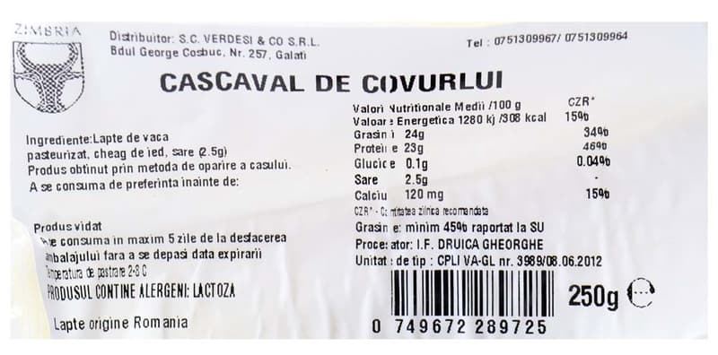 Zimbria Cascaval de covurlui