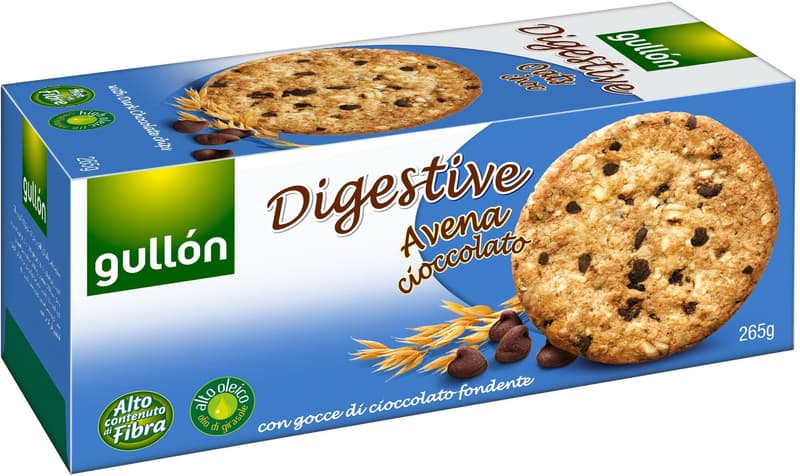 Gullon Digestive biscuits with oatmeal and dark chocolate chips