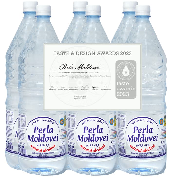 Perla Moldovei Apa de izvor plata natural alcalina pet 6X2L