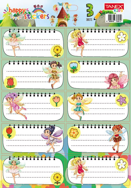 Tanex Fairies Set etichete scolare