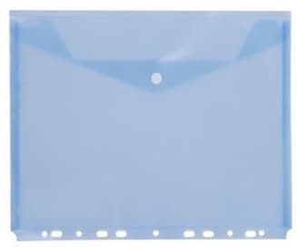 D.Rect Mapa A4 cu capsa si perforatii, plastic transparent albastru
