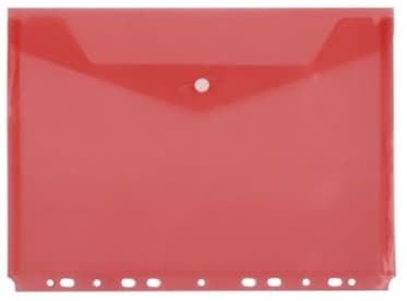 D.Rect Mapa A4 cu capsa si perforatii, plastic transparent rosu