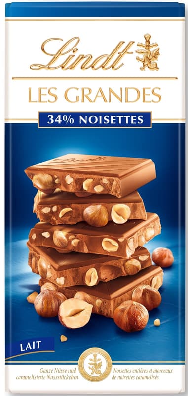 Lindt Grande Milk chocolate bar with hazelnuts