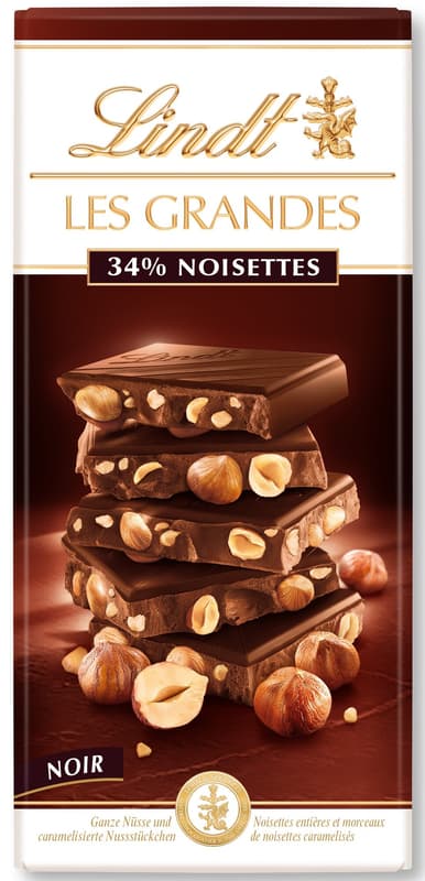 Lindt Grande Tableta ciocolata neagra cu alune de padure