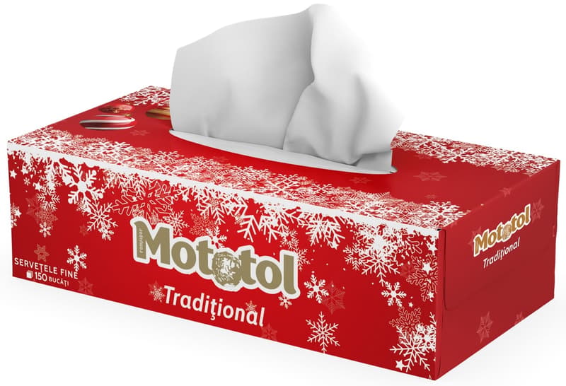 Mototol Cutie servetele, 2 straturi, alb