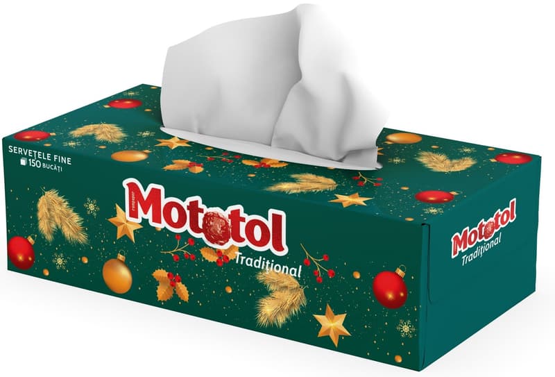 Mototol Cutie servetele, 2 straturi, alb