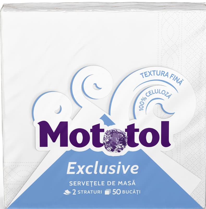 Mototol Exclusive Servetele de masa 39x39 cm, 2 straturi, alb