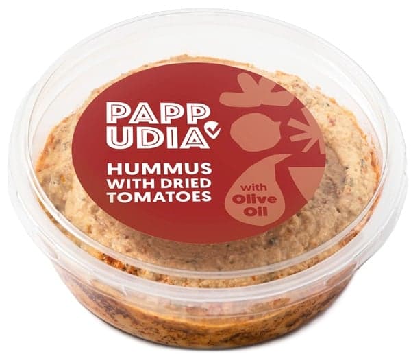 Pappudia Hummus cu rosii uscate si ulei de masline extravirgin