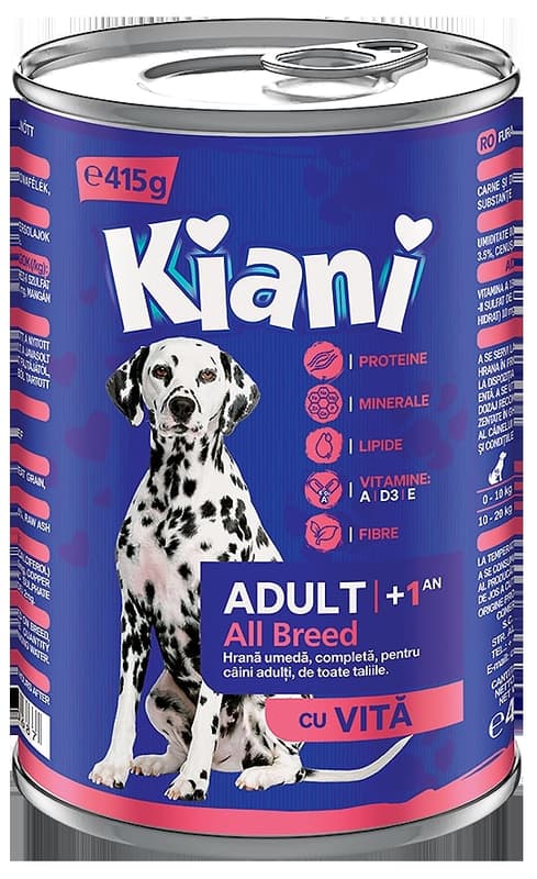 Kiani Wet food for adult dogs with beef