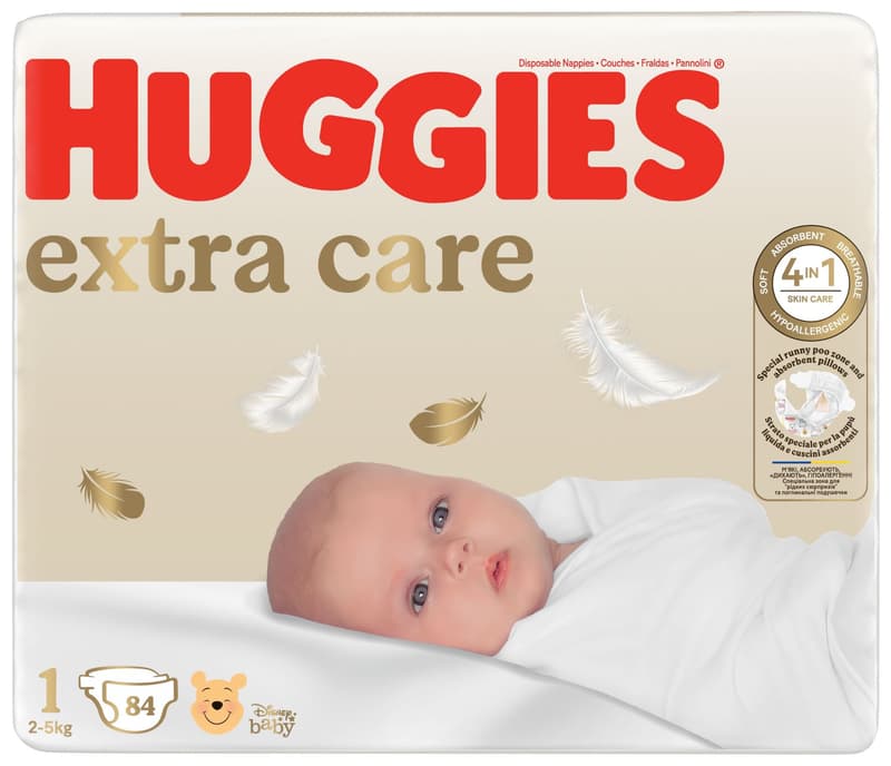 Huggies Extra Care Mega marimea 1, 2-5 kg