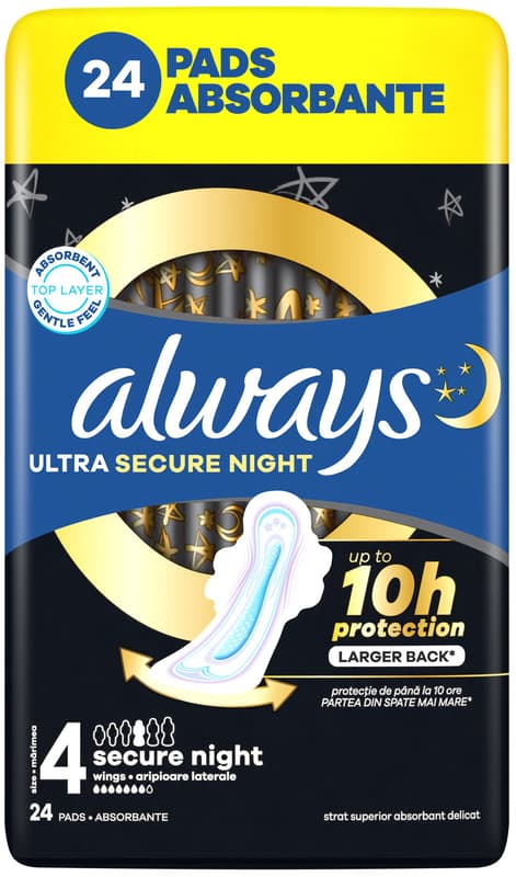 Always Duo Ultra Secure Night Absorbers Size 4