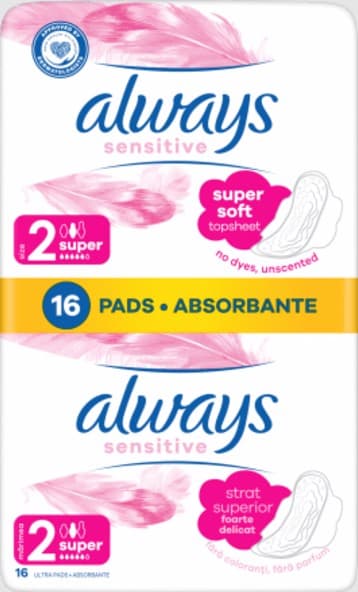 Always Sensitive Duo Pack Ultra Super Plus, size 2