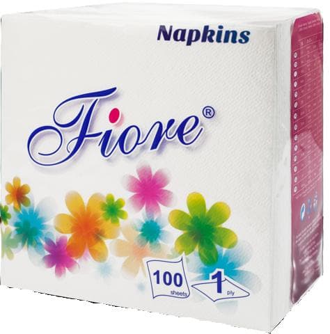Fiore Napkins 30x30cm, 1 layer, white