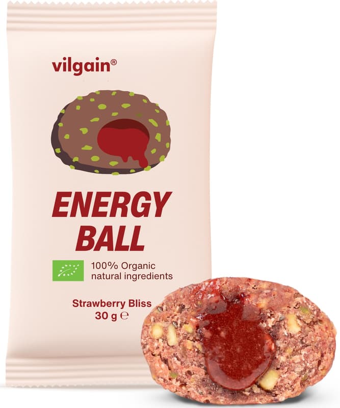 Vilgain ECO Energy Ball Cookie with gluten-free strawberry jam