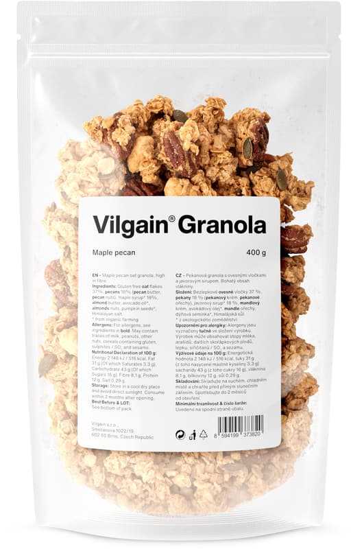 Vilgain Granola cu sirop de artar si nuci pecan