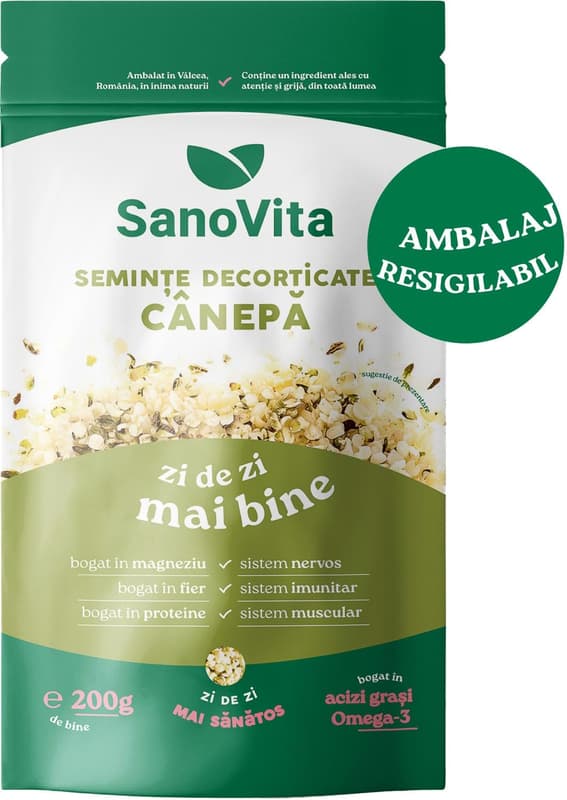 Sanovita Hulled hemp seeds with zipper