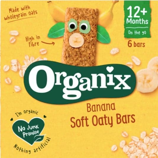 Organix ECO Whole Oat Banana Bars, 6x23g, 12+