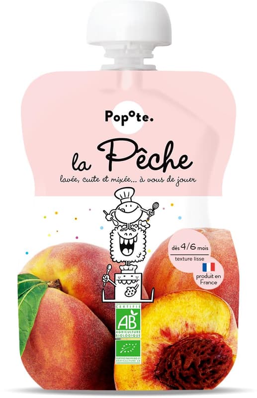 Popote ECO Puree with 60% peaches, +4/6 months