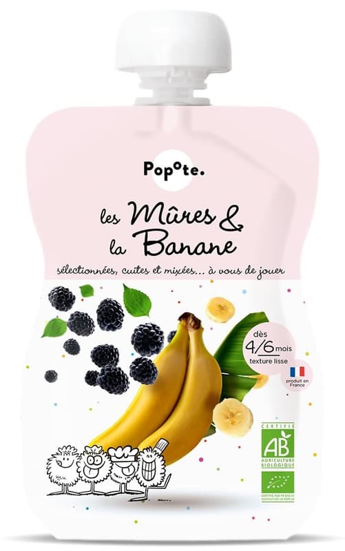 Popote ECO Piuree with 51% apples and 43% bananas, +4/6 months