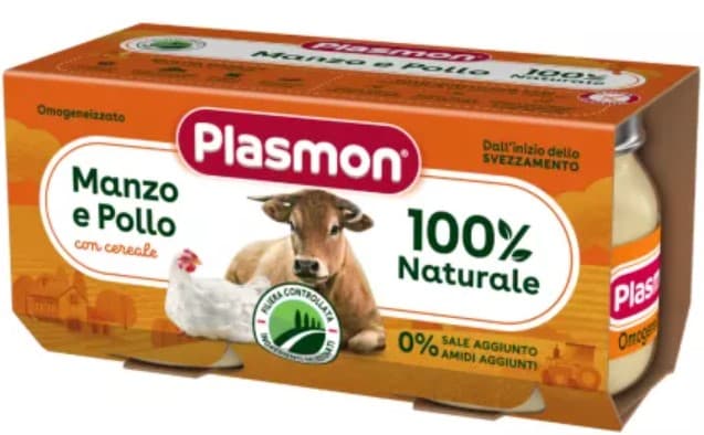 Plasmon Piure omogenizat din carne de pui si vita, +6 luni, 2x80g
