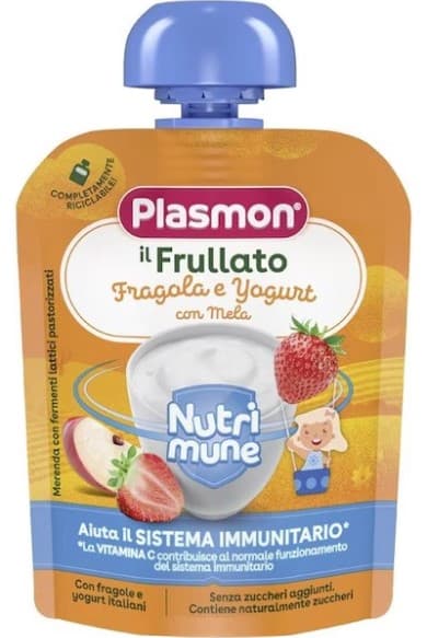 Plasmon Nutrimune Piure cu capsune, mar si iaurt, + 6 luni