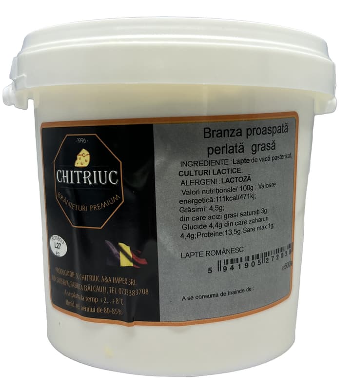 CHITRIUC Branza proaspata perlata grasa