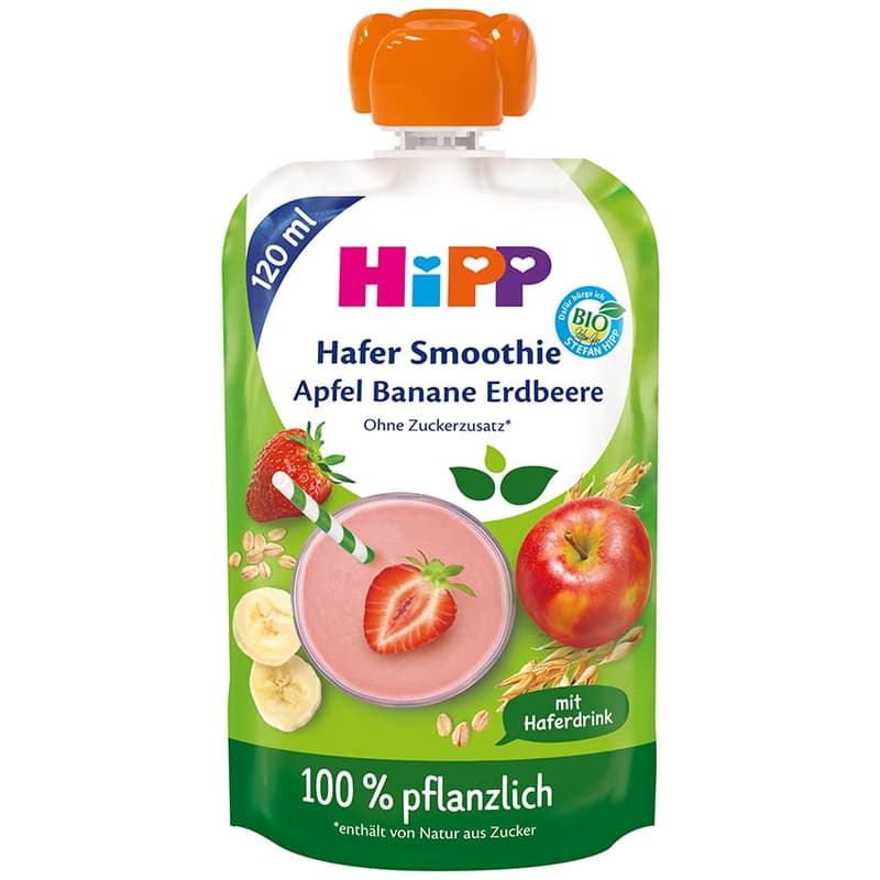 Hipp ECO Apple, banana, strawberry smoothie with oats, from 12 months