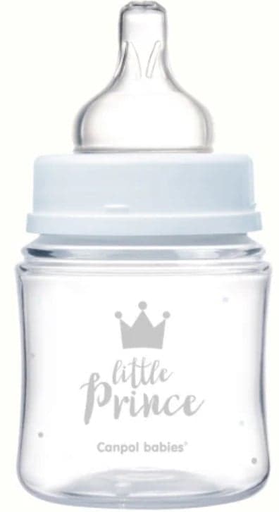 Canpol Babies Easy Start Royal Baby Blue Biberon anticolici cu gat larg, 120 ml