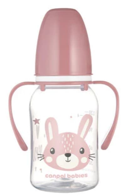Canpol Babies Cute Animals Biberon cu gat ingust cu manere, 120 ml