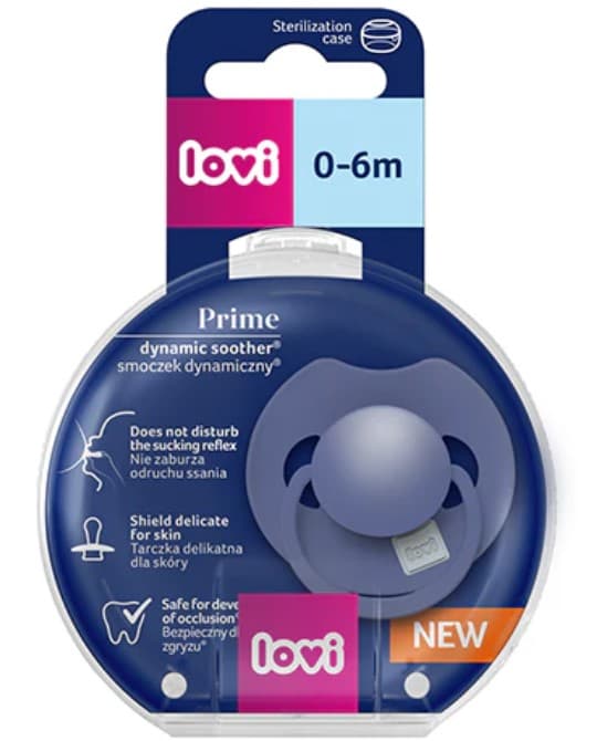 Lovi Dynamic Prime Suzeta silicon 0-6 luni, albastru