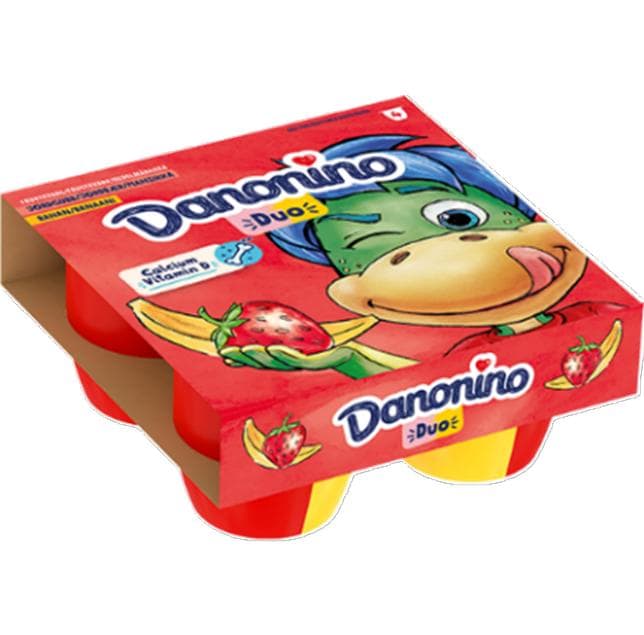 Danonino Children's cottage cheese with strawberry and banana puree (4x95g)
