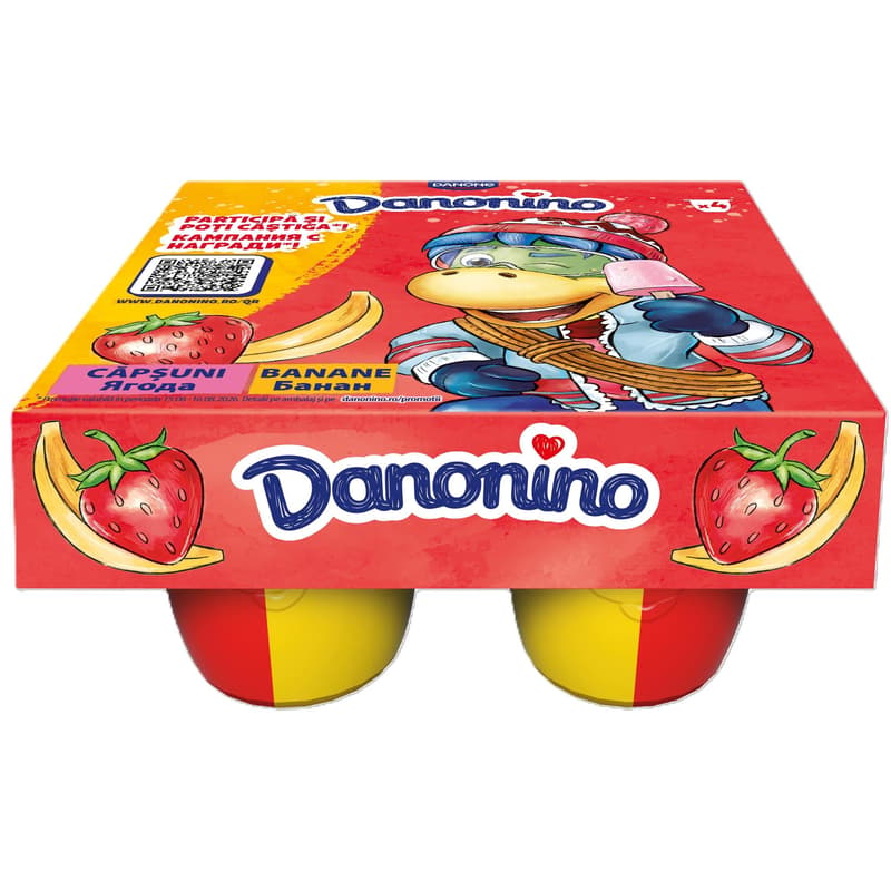 Danonino Children's cottage cheese with strawberry and banana puree (4x95g)