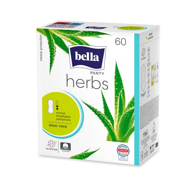 Bella Panty Herbs Daily Absorbents, Aloe Vera