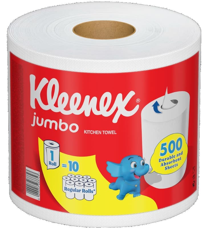 Kleenex Jumbo Rola prosop de hartie pentru bucatarie, 2 straturi , 500 coli, 500 sc